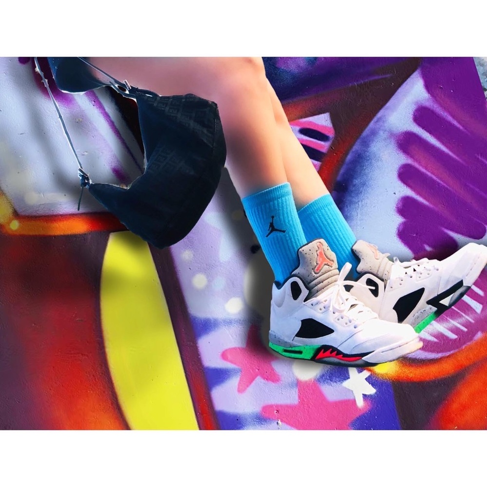 Nike Air Jordan 5 Retro Space Jam ‘Pro Stars’ White Infared 23 and Poison Green - Picture 3 of 3